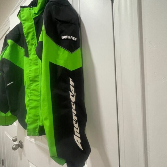 Men's Arctic Cat Mountain Gore Tex Snowmobiling Jacket Green Black 2XLT - Picture 4 of 14